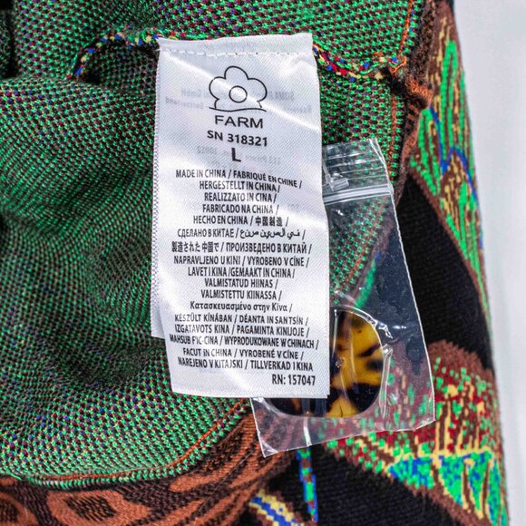 FARM Rio Cool Foliage Cropped Knit Cardigan Large Womens Tropical Print Sweater - Picture 6 of 8